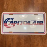 Rare Vintage Metal License Plate Capitol Airways Excellent New Nos. Fixed Price $55.00.