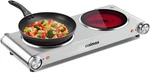Double Burner, Cusimax Electric 1800W Ceramic Hot Plate For Cooking, Glas. Fixed Price $117.99.