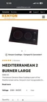 Kenyon Mediterranean Two Burner Smoothtop Electric Cooktop Textured Black. Fixed Price $275.00.