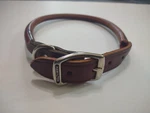 Hamilton Rolled Leather Dog Collar 1" X 26" - Large New Burgundy Brown T4. Fixed Price $12.97.