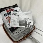 Red Copper 10" Square Pan 3 Piece Set Saut Braise Fry Roast Steam Broil No Lid. Fixed Price $17.00.