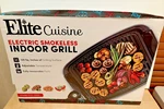 Electric Tabletop Grill Elite Cuisine EGL-3450 Smokeless Nonstick. 12" X 10".NEW. Fixed Price $19.99.