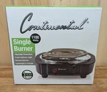Continental Single Burner 1100 Watts Model CE23309 New Box. Fixed Price $24.99.