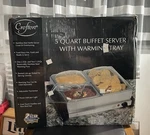 Crofton 5 Quart Buffet Server Warming Tray Stainless Steel 3 Pan New Open Box. Fixed Price $18.00.