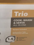 Original Pot Triple Trio Slow Cooker 1.5 QT.3 Stoneware Crocks. Fixed Price $59.59.