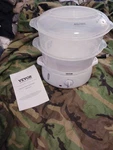 Vevor Electric Cooker HY-4401 2-TIER Plastic Steamer. Fixed Price $10.50.