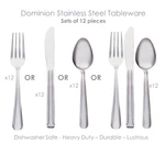 Dominion Heavy Duty Stainless Steel Silverware Flatware Cutlery Fork Spoon Knife. Fixed Price $12.99.