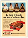 1977 Rival Crock Plate Cooking Appliance Vtg 8" X 10.75" Magazine Ad 1970'S M246. Fixed Price $5.00.
