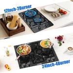 Kitchen 12 Or Inch Gas Cooktop Burners Ng/lpg Stainless Steel Tempered. Fixed Price $146.24.