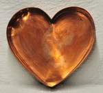 Vintage Michael Bonne Large 11 1/2" Copper Heart Pan/tray 1988 Signed W Hanger. Fixed Price $65.00.