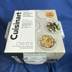 Cuisinart 2 Pack Glass Food Storage Containers 4 Cups Snap Lock Lid. Fixed Price $32.00.
