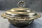 Vintage Sheridan Taunton Silversmiths Brass Round Serving Bowl Chafing Dish. Fixed Price $15.00.