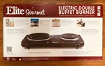Elite Gourmet EDB-302BF Electric Double Buffet Burner Cast Iron Hot Plate 1500W. Fixed Price $36.92.