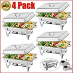 8 Pack Stainless Steel Chafer Chafing Dish Sets Catering Food Warmer Qt. Fixed Price $85.49.