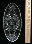 Glass Serving Relish Dish Snack Appetizer Tray Clear Oval American Prescut Eapc. Fixed Price $14.99.