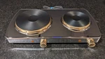 Table Cooktop Double Burner Cuisine Command Performance Gold Electric MK-307F. Fixed Price $39.95.