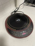 Simply Ming 1200W 120V Ceramic Glass Hot Plate, Burner, 5 Settings, Red/black. Fixed Price $45.00.