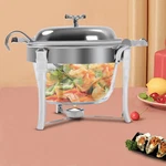 3.8L/4QT Stainless Steel Chafing Dish Set Glass Pot Food Warmer Buffet Kitchens. Fixed Price $89.58.