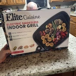 Electric Indoor Smokeless Tabletop Grill Elite Cuisine EGL-3450 Open Box Wear. Fixed Price $44.99.