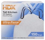 Hdx 13 Gal. Flex White Drawstring Kitchen Trash Bags (150 Count). Fixed Price $15.38.