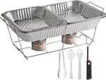 Chafing Dish Buffet Set Disposable 10 Pcs With Food Warmers Party Serving Kit. Fixed Price $29.99.