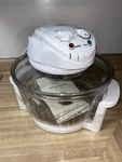 Crofton Turbo Convection Oven Electric White Glass Bowl With Rack, Lid, Base. Fixed Price $50.00.