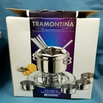 Nib Tramontina 14 Pc Stainless Steel Fondue Set Silver Model #80205/504. Fixed Price $21.99.
