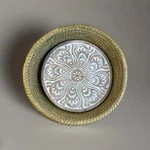 Serrv Terra Cotta Bread Tortilla Warmer Woven Basket Stone Pottery. Fixed Price $55.00.