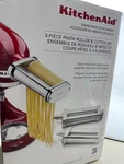 Kitchenaid 3-PIECE Pasta Roller & Cutter Set /ksmpra Stainless Steel W/ Box. Fixed Price $107.00.