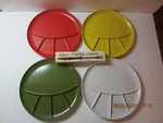 Vintage Melmac Fondue Plates By Kenro & Oster Stainless Steel Forks Japan. Fixed Price $54.99.