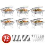 42PCS Disposable Chafing Dish Buffet Set Full-size Pans Food Warmers Party Kit. Fixed Price $56.99.