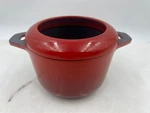 Chasseur Invicta Cast Iron Enamel Red Round Fondue Baking Dish France. Fixed Price $38.47.