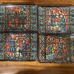 Vintage American Democracy Stained Glass Mini Appetizer Trays Made Italy. Fixed Price $30.00.