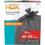 Hdx Wave Cut Easy Tie Flaps Extra Large Trash Bags 45-50 Gallon Ct. Fixed Price $39.99.