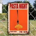 Retro 'pasta Night' Metal Sign Italian Food Kitchen Dinner Party Hanging Decor. Fixed Price $12.83.