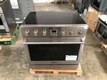 36 In. Electric Range, 5 Burners, Stainless (open Box, Cosmetic Imperfections). Fixed Price $1377.49.