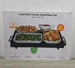 Chefman Xl 21 16 Family-sized Glass Top Warming Tray RJ22-TC-V3-BLK *new*. Fixed Price $8.75.