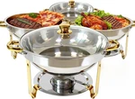 6QT Chafing Dishes For Buffet, Stainless Steel Food Pan With Glass Lid, Round. Fixed Price $179.99.