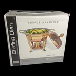 Hammered Copper And Brass Chafing Dish Set - Food Warmer Buffet Server. Fixed Price $88.00.