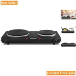 1500W Electric Double Cast Iron Burner - Portable Hot Plate With Safety Features. Fixed Price $49.76.