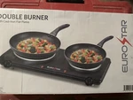 Eurostar ES212BK Double Burner With Cast-iron Flat Plates. Fixed Price $33.00.
