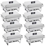 8QT Stainless Steel Chafing Dish Buffet Set Catering Chafer With Foldable Frame. Fixed Price $205.95.