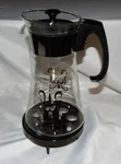 Vintage Pyrex Ware 6 - 8 Cup Glass Coffee Carafe W/ Warming Stand. Fixed Price $25.00.
