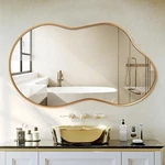 Irregular Wall Mirrors 20"X36" Gold Tempered Glass Aluminum Alloy Frame. Fixed Price $134.99.