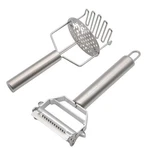 Masalaco 3-IN-1 Multi-peeler Stainless Steel Potato Masher Large, Silver. Fixed Price $45.99.