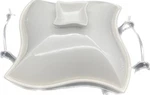 Godinger 1 Quart Covered Porcelain Baker W/ Chrome Plated Warmer Stand New. Fixed Price $15.88.