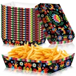 30 Pack Fiesta Mexican Food Trays, Floral And Serape Stripe Design Disposable.... Fixed Price $15.19.