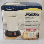Rival Electric Beverage Warmer With Bonus Ceramic 8OZ White Mug Cup Nob. Fixed Price $11.95.