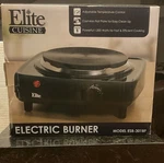 Elite Cuisine Electric Burner Hot Plate 1000W New Box. Fixed Price $15.00.