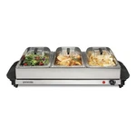 Proctor Silex Triple Buffet Server And Food Warmer With 3 Stainless Steel Pans. Fixed Price $72.95.